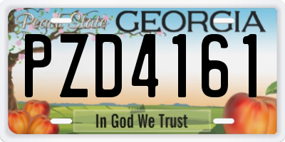 GA license plate PZD4161