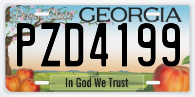 GA license plate PZD4199