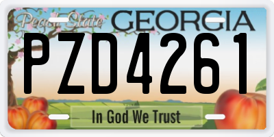 GA license plate PZD4261