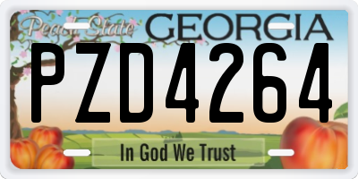 GA license plate PZD4264