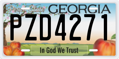 GA license plate PZD4271