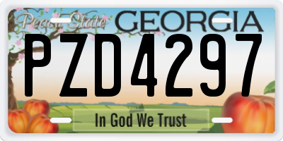 GA license plate PZD4297