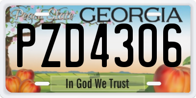 GA license plate PZD4306