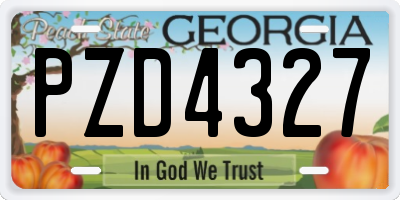 GA license plate PZD4327