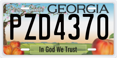 GA license plate PZD4370
