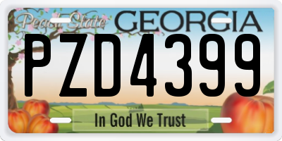 GA license plate PZD4399