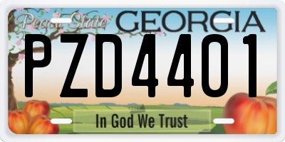 GA license plate PZD4401