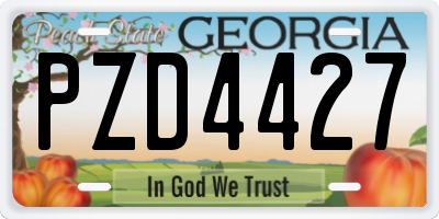 GA license plate PZD4427