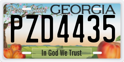 GA license plate PZD4435