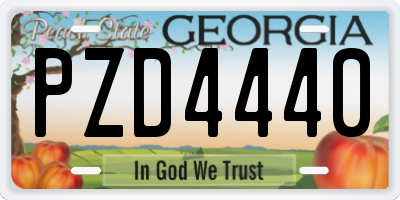 GA license plate PZD4440