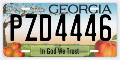GA license plate PZD4446