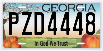 GA license plate PZD4448