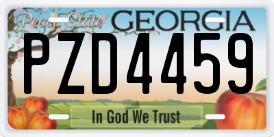 GA license plate PZD4459