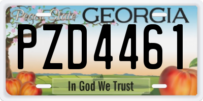 GA license plate PZD4461