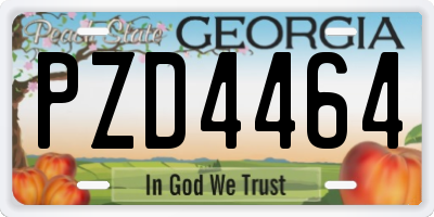 GA license plate PZD4464