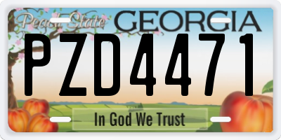 GA license plate PZD4471