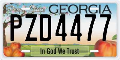 GA license plate PZD4477