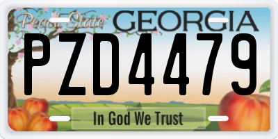 GA license plate PZD4479