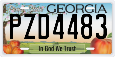 GA license plate PZD4483