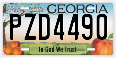 GA license plate PZD4490
