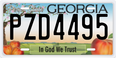 GA license plate PZD4495