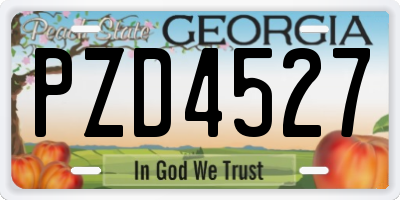 GA license plate PZD4527