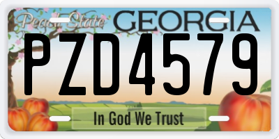GA license plate PZD4579