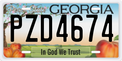 GA license plate PZD4674