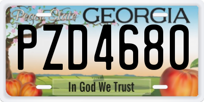 GA license plate PZD4680