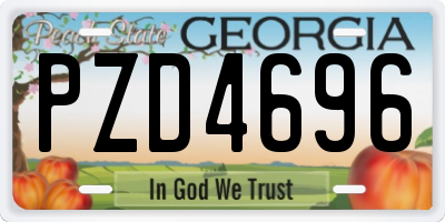 GA license plate PZD4696