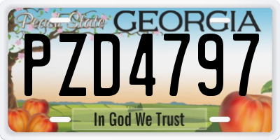 GA license plate PZD4797