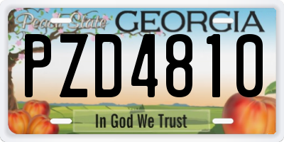 GA license plate PZD4810