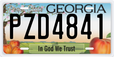GA license plate PZD4841