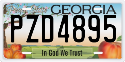 GA license plate PZD4895