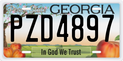 GA license plate PZD4897