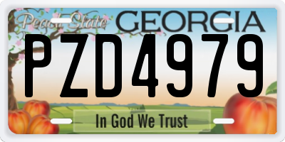 GA license plate PZD4979