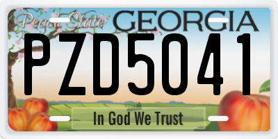 GA license plate PZD5041