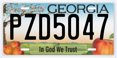 GA license plate PZD5047