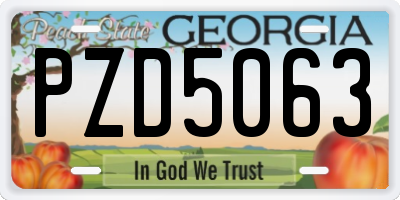 GA license plate PZD5063