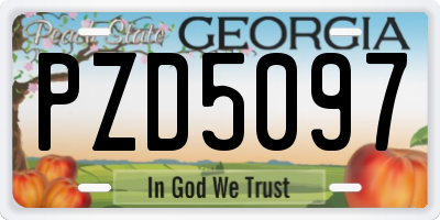 GA license plate PZD5097