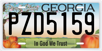 GA license plate PZD5159