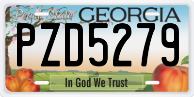 GA license plate PZD5279