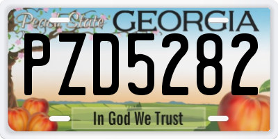 GA license plate PZD5282