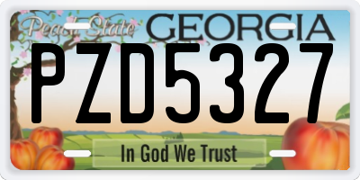 GA license plate PZD5327