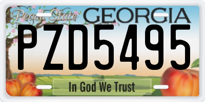 GA license plate PZD5495