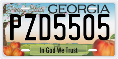 GA license plate PZD5505