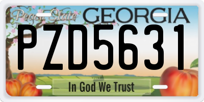 GA license plate PZD5631