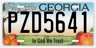 GA license plate PZD5641