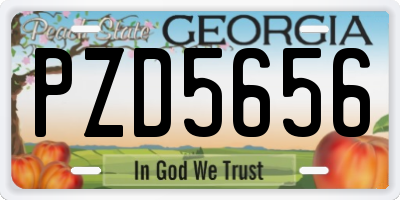 GA license plate PZD5656