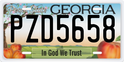 GA license plate PZD5658